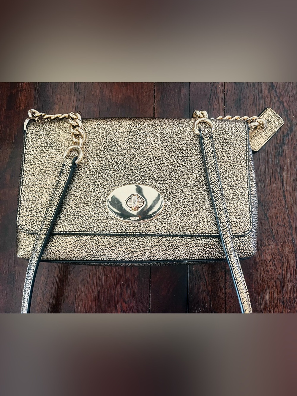 Coach Crosstown Metallic Gold Bag - Picture 7 of 7